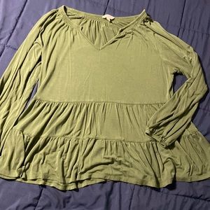 0X Terra&Sky Green Tiered Top